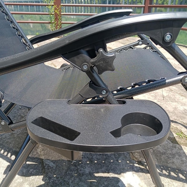 Lounges Chair Cup Holder Tray & Mobiltelefon Slot Clip på Sidorna Cup Table Tray Black