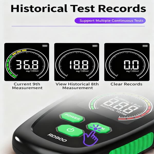 Digital Alkoholmåler Professionel Alkometer med Bip og Indikatorlys