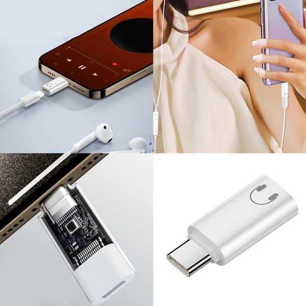 Lyd Type C til 8Pin Adapter til Telefon til Hovedtelefon Tilslutning