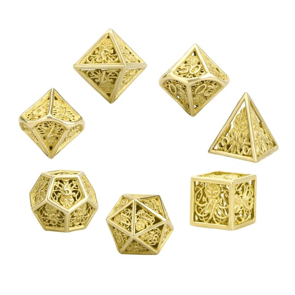 7 stk. Multifunksjonell-Polyhedron Terninger Hule Metall Terninger Sett Bordspill-Terninger