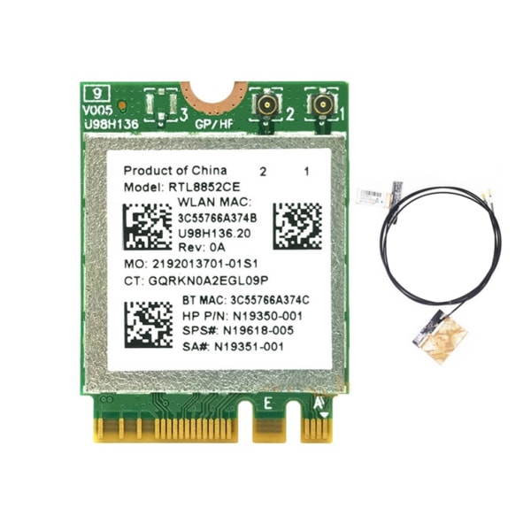 WiFi 6E netværkskort RTL8852CE M.2 NGFF trådløs adapter 2.4/5/6Ghz Bluetoothkompatibel5.3 Understøtter MuMIMO Wifi-modtager
