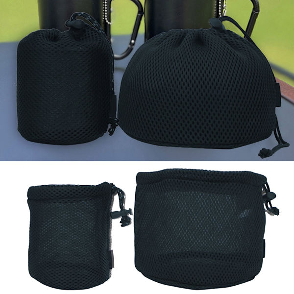 Nylon Net Drawstring Taske Udendørs Camping Bestik Organizers Opbevaringspose Large and Small