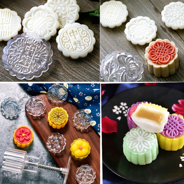 Mid-Autumn Moon Cake Form Hand Pressure Mooncake Baking Tools Cookie Stämplar