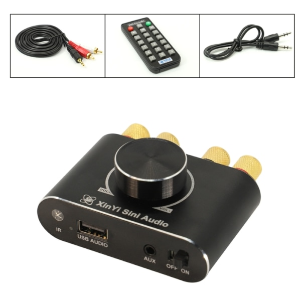 Digital Bluetooth-kompatibel Förstärkare HiFi Ljudförstärkare Stereo Receiver Mini