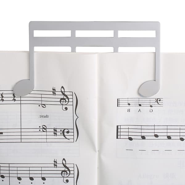 Piano Notestativ Sangbok Sideholder Klips Musikkpartitur Note Tekstbok Klips Ark Silver