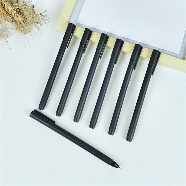 10x Hurtigtørrende Gel Ink Pen Sort Neutral Pen 0,5 mm Signature Pen til Student