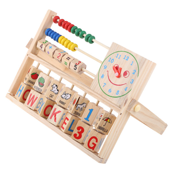 Barn Trä Abacus Lärställning Leksak för pojkar/flickor Hjärnträning Födelsedagspresenter för kreativ hjärna Bordsspel Math Till