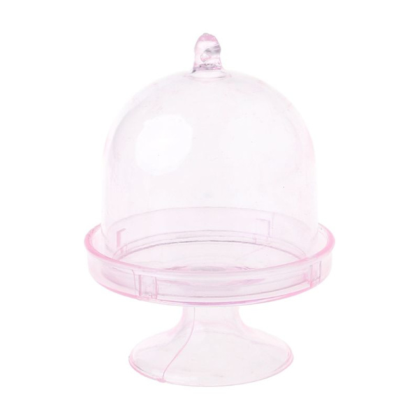 Mini Cake Stand Cupcake Box Bröllopsfavor Party Plast Godis Box Transparent Ba