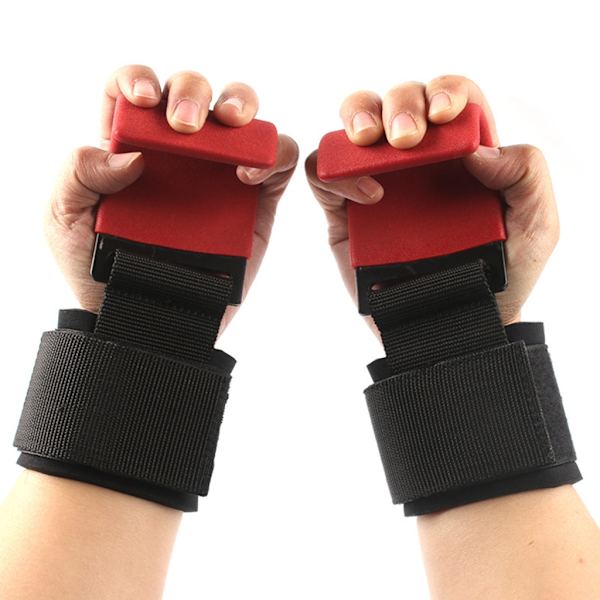 Vikter Lyfthakar Handledsskydd Styrketräning Grepp Rem Red