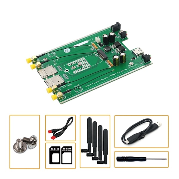 Langaton NGFF M.2 - USB3.0 -moduulisovitinkortti SIM-korttipaikan 4 antennilla