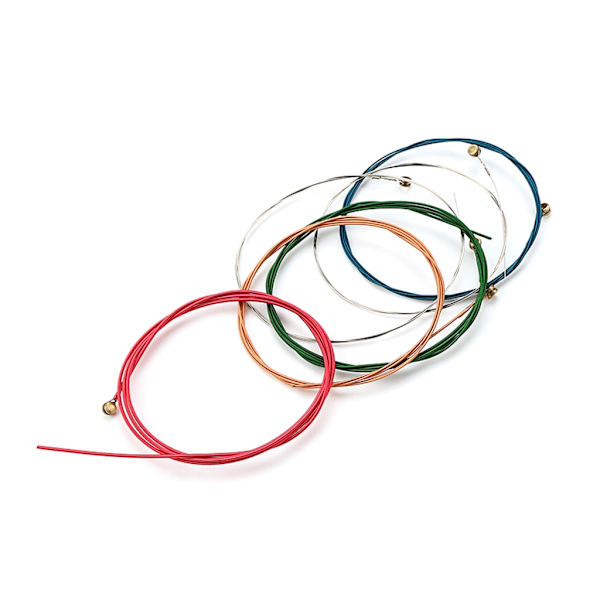 Sæt med 6 stk. guitarstrenge i forskellige farver - Multi-Color Strings Pack