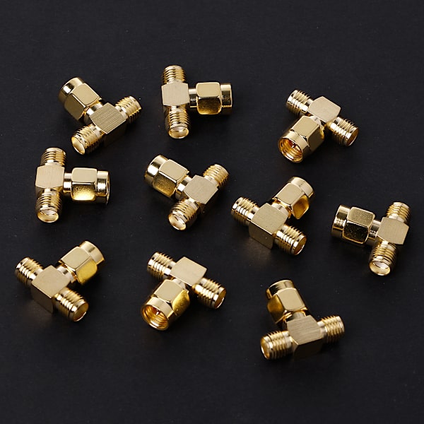 10 STK 3-vejs splitter SMA han til to SMA hun triple til T RF Adapter Connect
