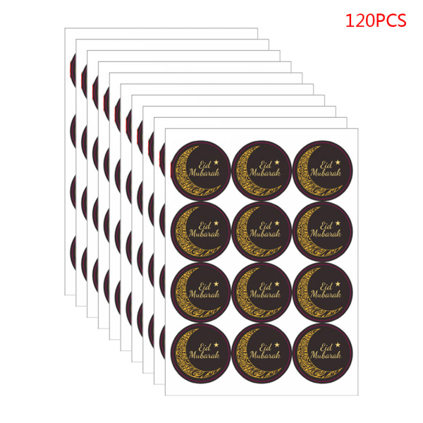 10 ark 120 st Ramadan klistermärken Eid Mubarak presentförpackning Etikett Papperspåse Sigill klistermärke Ramadan Kareem Al-Fitr Dekoration null - 8