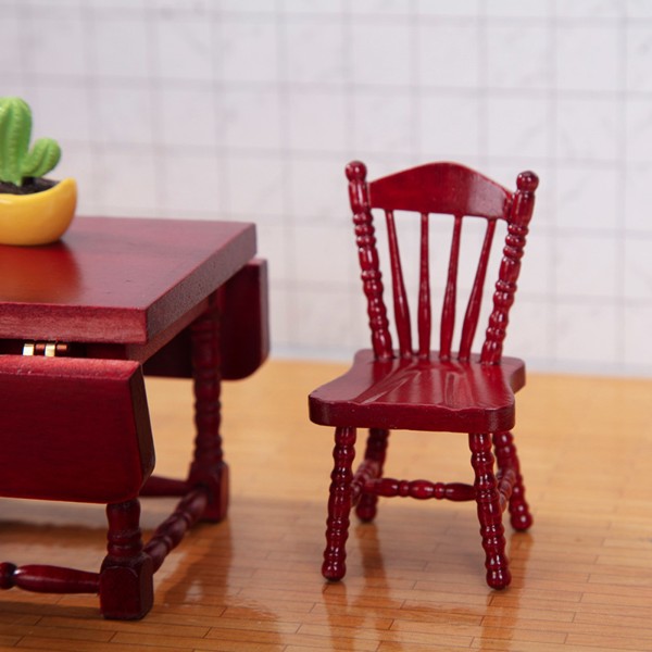 Dockhus Miniatyrstol/matbord Miljövänlig målning för dockhusmöbler DIY Roll för lek Accs Kids Toy M null - B