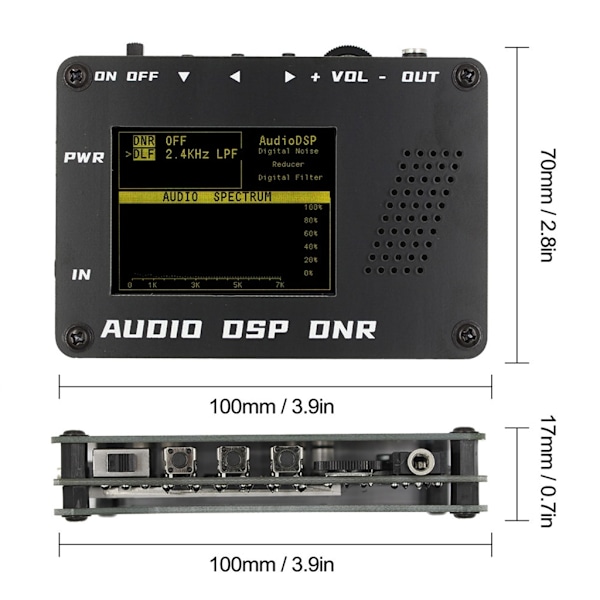 Audio DSP Støyreduksjon DNR Digitalt Filter SSB Ham radio YAESU ICOM + Høyttaler