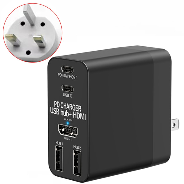 Laptop Telefon Skärm Projektion Expansion Adapter Type-C USB HDMI-kompatibel Audio-Hub Dockningsstation Multi-port Adapter