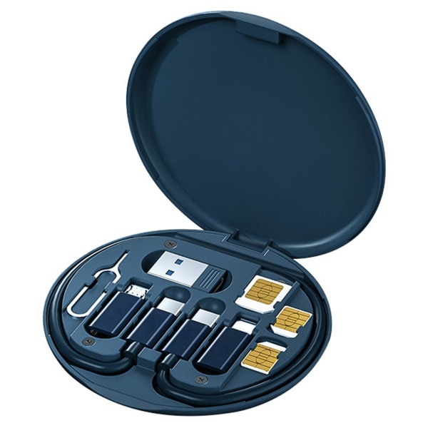 5-i-1 USB Type-C 480 Mbps Dataöverföring Organizer Mobiltillbehör Blue