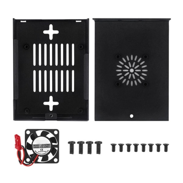 Kraftig aluminiumslegering Case til Orange Pi 3B Board Protector med køleventilator