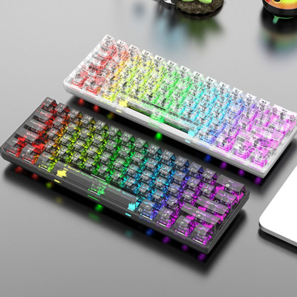 Mekaniskt tangentbord med 61 tangenter med RGB-bakgrundsbelyst Mini-mekaniskt speltangentbord White
