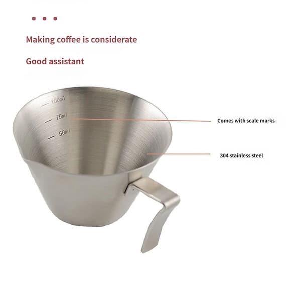 Ergonomisk håndtak kaffedispenser med tut og lettleste mål