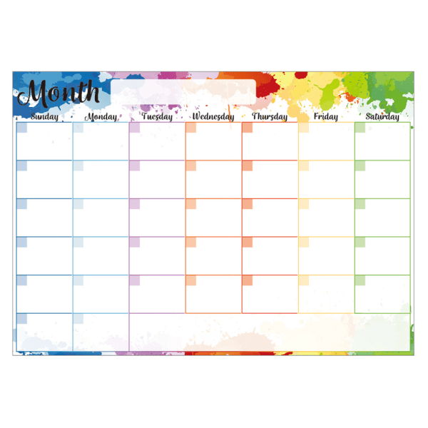 Mjuk magnetisk whiteboardtavla för kylskåps whiteboard Månads-/veckoplankalender
