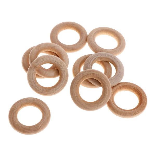 10-pack träringar för att måla träcirklar för hantverk DIY fågel papegojleksak 3*1.7cm