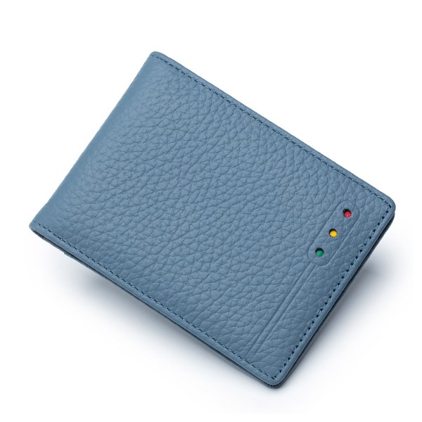 RFID-blokerende Bifold-kørekortholder Slank PU-læderkortpungholder Blue