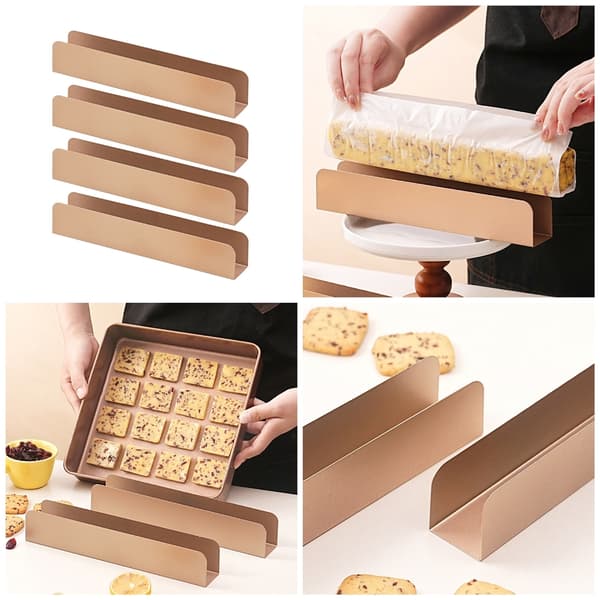 4 st Rektangulära Bakformar i Kolstål för Kakor och Desserter