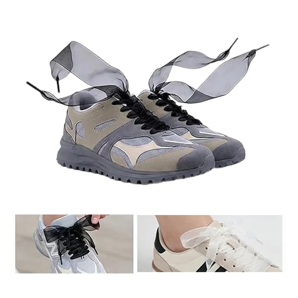 Sæt med 8 polyester snørebånd bredde til sneakers og fritidssko