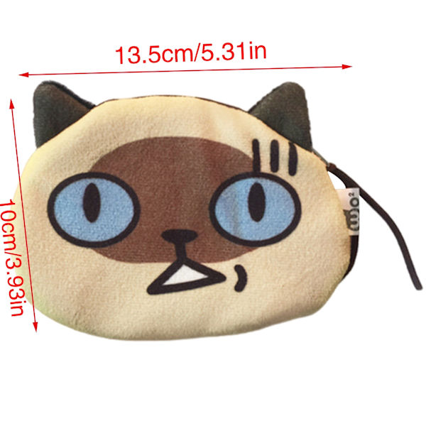 Tecknad Cat Face Change Purse Hörlursväska med dragkedja för myntväska C