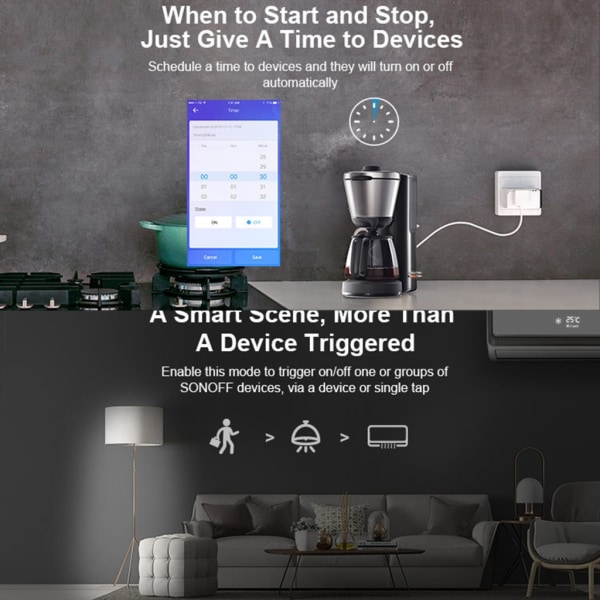 Uppgraderat Smart Plug Trådlöst fjärrkontrolluttag med energiövervakning och timer för amerikanska standardenheter för hushåll