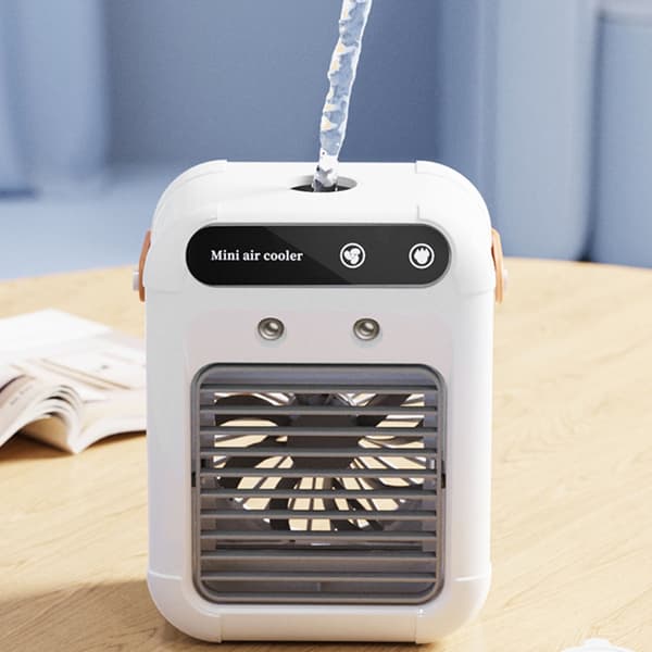 Bærbar luftkøler fordampende luftkøleventilator 2-hastigheds mini skrivebordsventilator