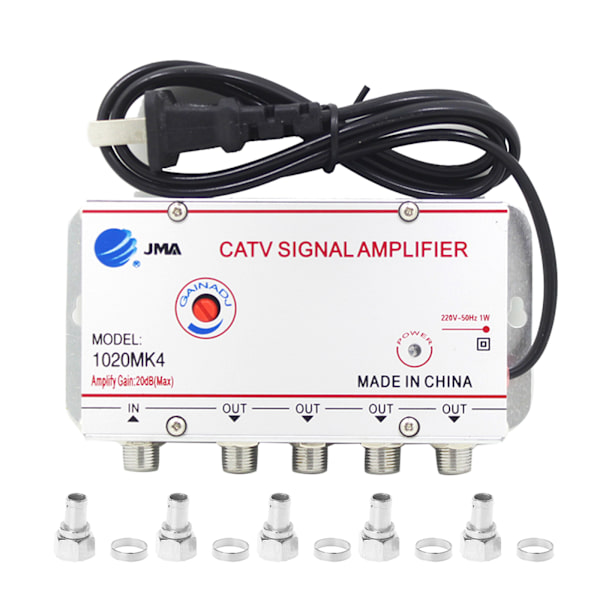 4Way 20DB Signal Booster Splitter Højkvalitets TV Box Antenne Signalforstærker