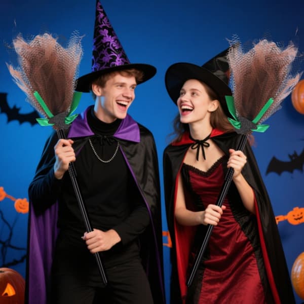 Heksekost Mesh Dekorasjon for Halloweenfester og Håndlagde Prosjekter