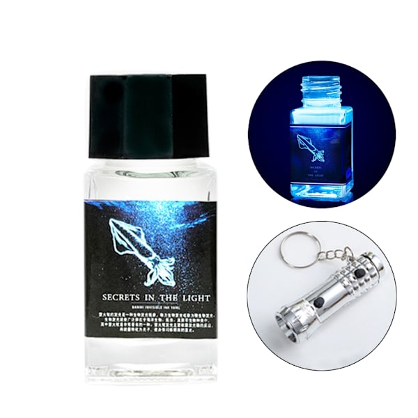 Usynlig blæk med UV-lys til Dip Pen Glas Dip 18 ml farvet kalligrafi blæk Red