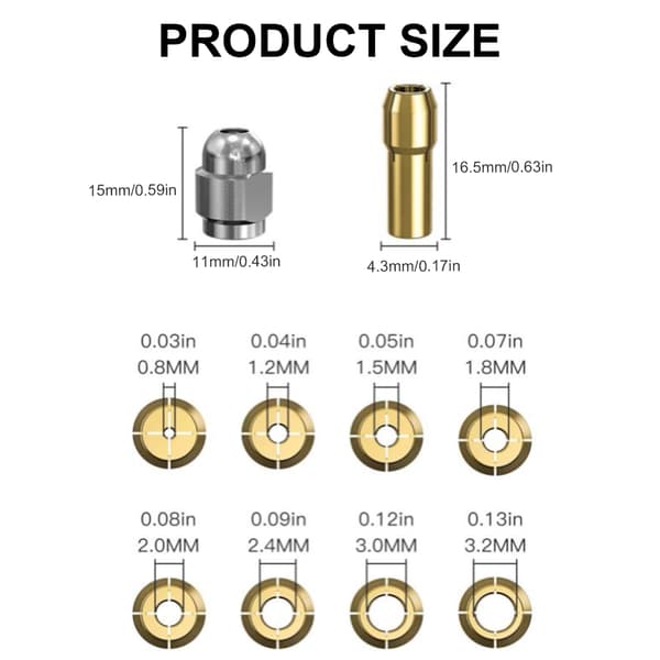 Borrfoder Spännhylsa Set Borrfoder Spännhylsa Kit 0.5-3.2mm Skaft Ersättning 4486