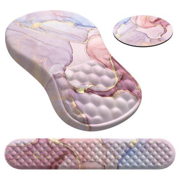 Set med 3 ergonomiska handledsstöd Musmatta Memory Foam Material Lämpligt för kontorsarbetare, programmerare, studenter