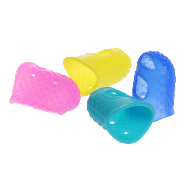Nye Silikon Guitar Tommelfinger Plukbeskyttere Plectrum Fingertip 4 Farver L