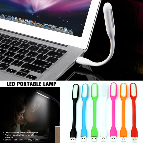Mini Bärbar USB LED-lampa 5V Silikon Super Bright Book Light Läslampa För Power Bank PC Laptop Notebook