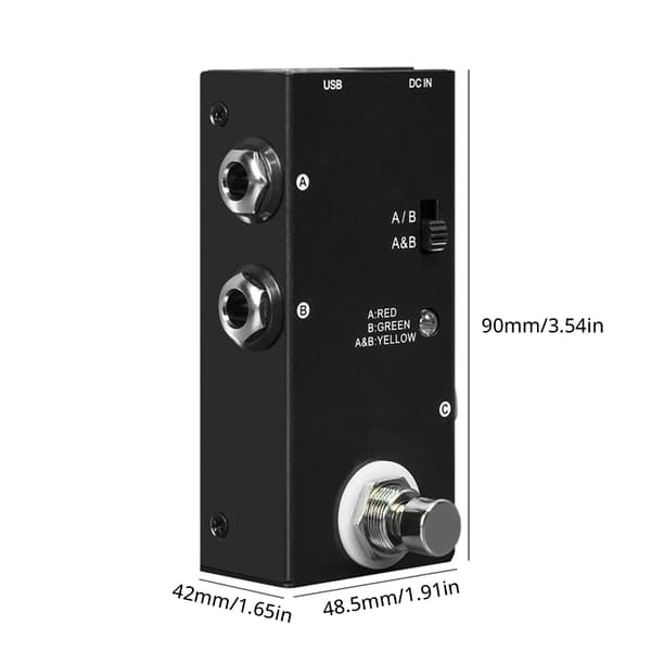 True Bypass Elektrisk Guitar Effekt Pedal ABY Linjevælger AB Kontakter