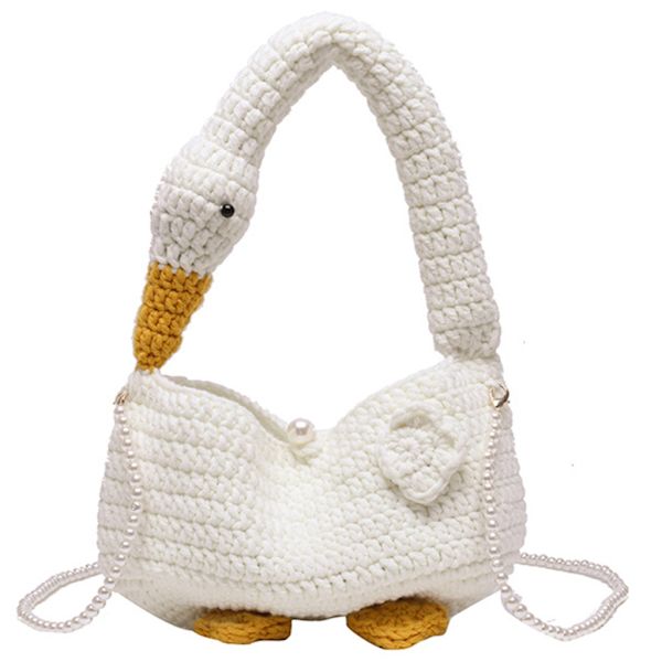 Crossbody Taske Gæs Designet Vævet Taske Tote Alsidig Trendy Taske Lady Pung Yellow