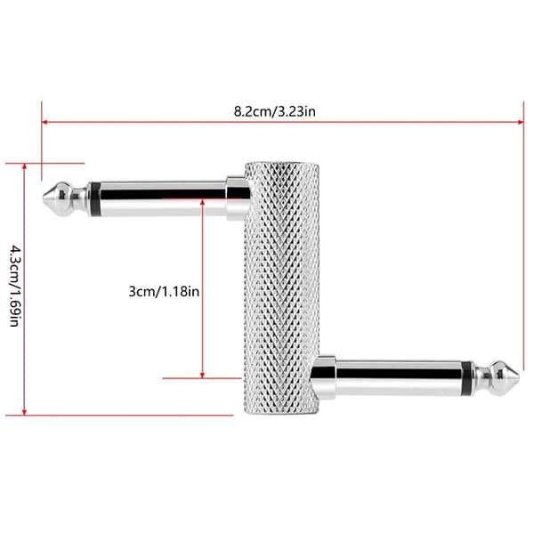 5 stk. han til han offset stik adapter konnektor til effektpedalboard
