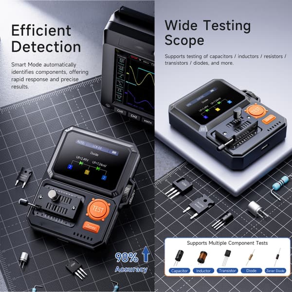 Elektronisk komponenttester for NPN IGBT SCR og Triac-komponenter