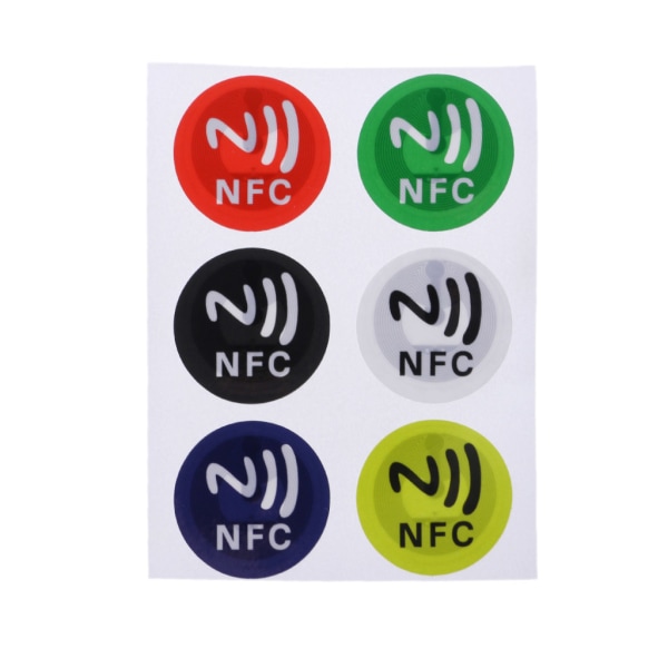 6st/pack Vattentätt PET-material NFC-dekaler för smarta självhäftande Ntag213-etiketter tillgängliga för de flesta mobiltelefoner