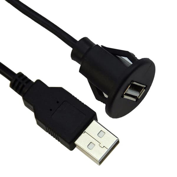 Bil Stereo Dashboard Flush Mount USB 2.0 Han til Hun Socket Forlængerkabel
