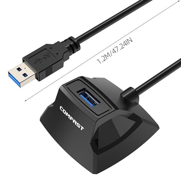 USB3.0 förlängningskabel 1,2M med bas stöder laddning och 5 Gbps snabb hastighet