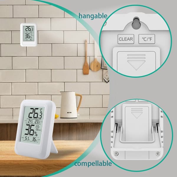 Batteridriven Digital Termometer Hygrometer Lättläst Rumsklimatenhet