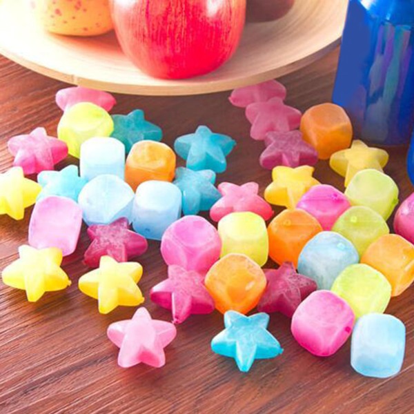 20 st Cute Star Sqaure Fruktform Återanvändbara plastisbitar för drycker Flerfärgad Återfrysbar kylande isbollsverktyg null - Star