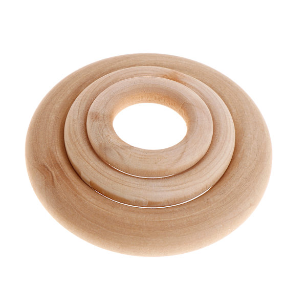 10-pack träringar för att måla träcirklar för hantverk DIY fågel papegojleksak 3*1.7cm