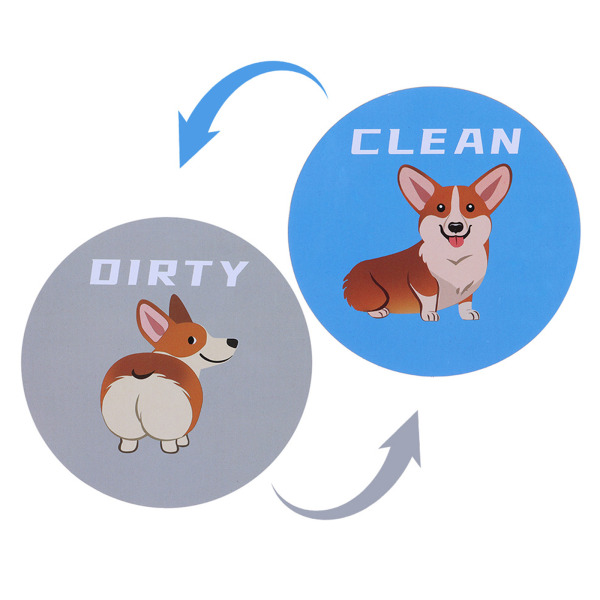 Ugle Hundemønster Dobbeltsidet Køleskabsmagneter Clean Dirty Sign Magnetic Sticker